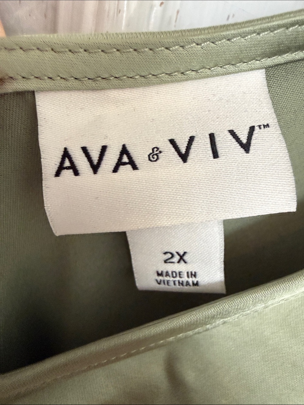 Ava & Viv Sage Green Satin Strappy Midi Dress Size 2X Wedding Guest Homecoming - Picture 4 of 9